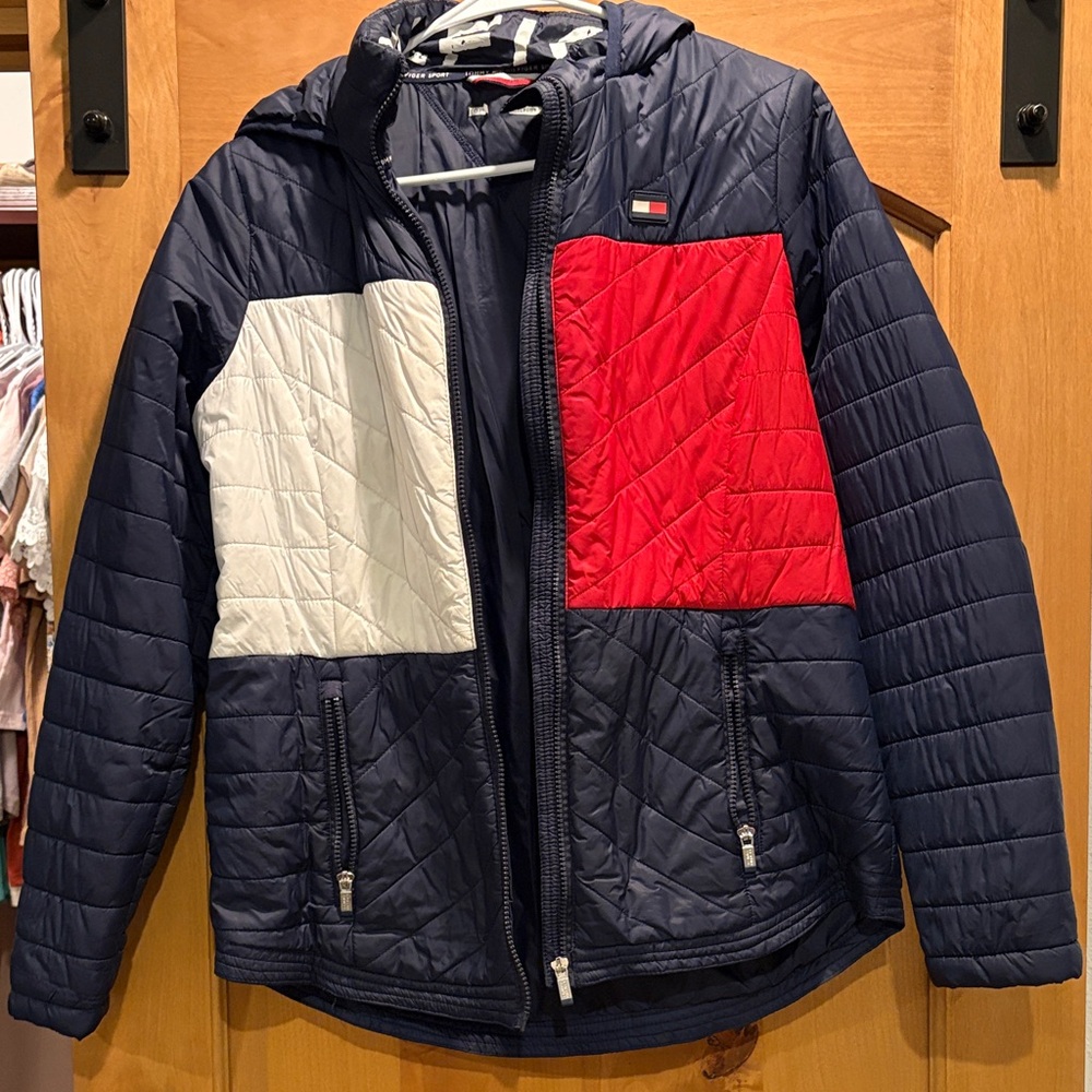 Tommy Hilfiger Colorblock Puffer Jacket - Navy, Red, White